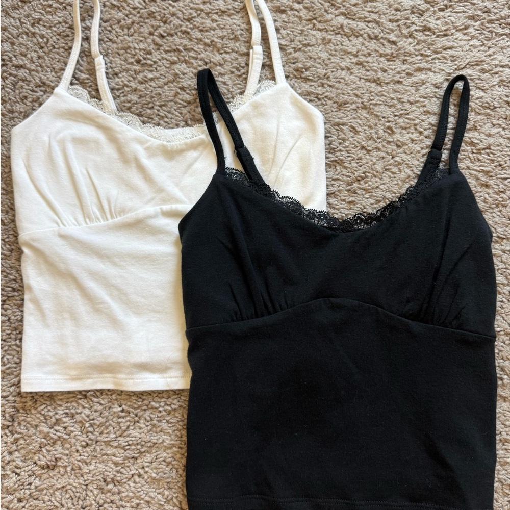 Hollister Black and White Lace Camis